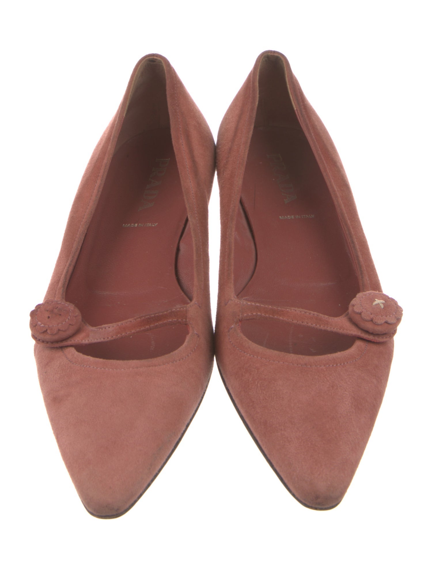 Prada Suede Cutout Accent Flats